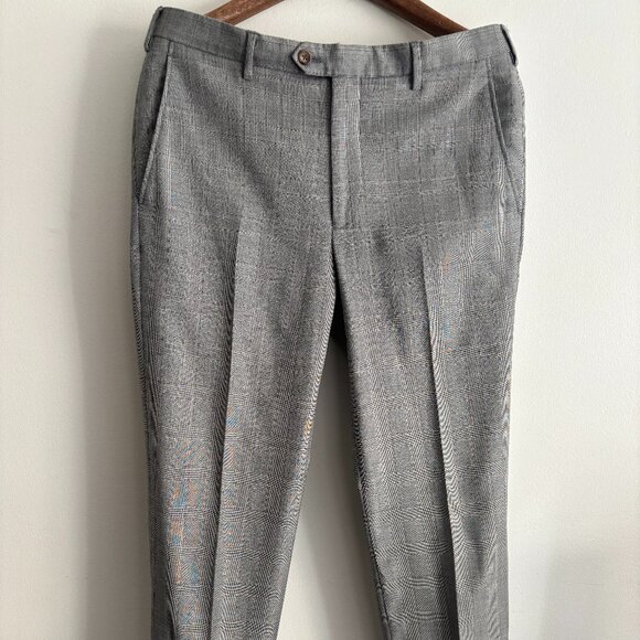 $1800 Brooks Brothers Checked Grey Wool Suit 40- 42, Pants 35 Made in Italy - Picture 10 of 16